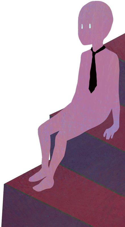 person on stairs