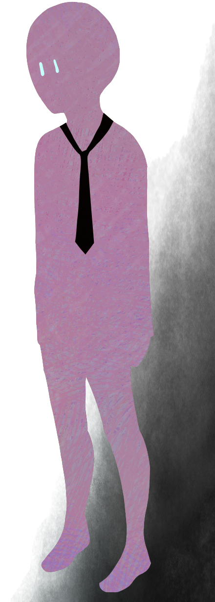 illustration of person standing and looking down