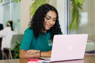 Young woman on laptop