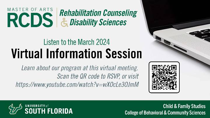 Rehabilitation Counseling & Disability Sciences Virtual  Info Session March 5