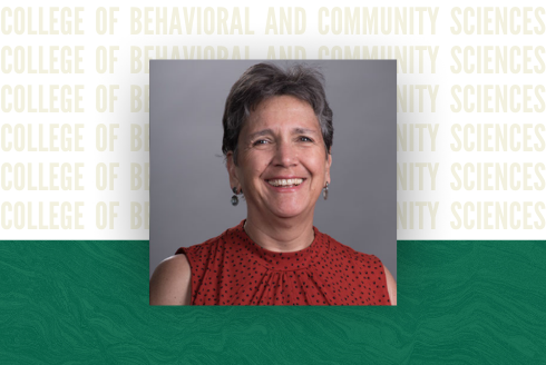 Photo of Dr. Adelaida Restrepo on CBCS branded background