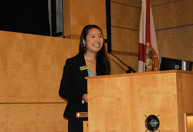 Christina Mu presents at Moffitt Cancer Center