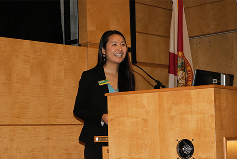 Christina Mu presents at Moffitt Cancer Center