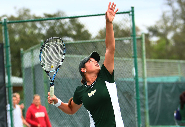 Lauren Shumate Marcil playing tennis