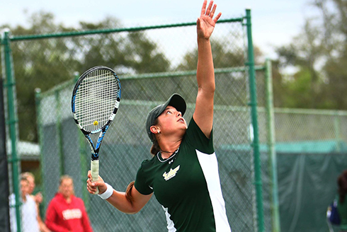 Lauren Shumate Marcil playing tennis
