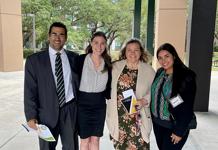 Criminology faculty Chae Jaynes, PhD and Mateus Rennó Santos, PhD and graduate students Danielle Thomas and Katelyn Smith