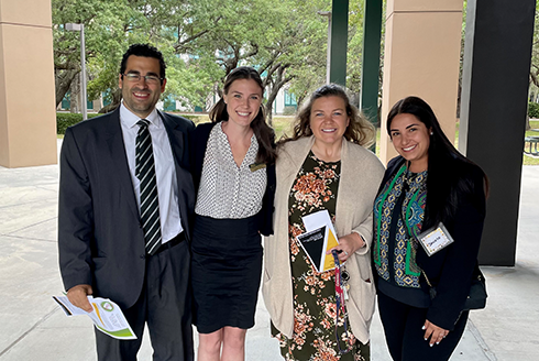 Criminology faculty Chae Jaynes, PhD and Mateus Rennó Santos, PhD and graduate students Danielle Thomas and Katelyn Smith