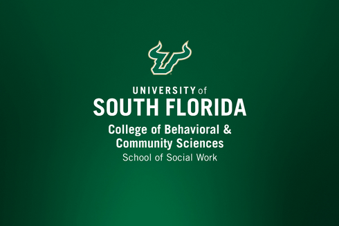 USF School of Social Work logo on green background