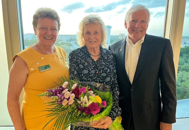 Mary Evans and David Shern with Dean Serovich (left)