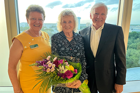 Mary Evans and David Shern with Dean Serovich (left)