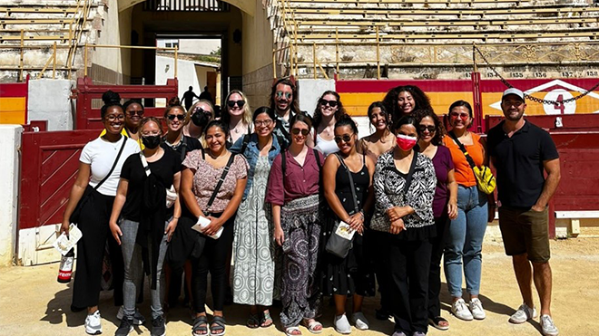 Students in the Spain study abroad program at the bullfighting museum