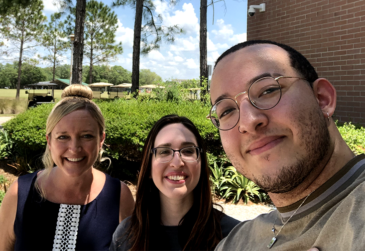 Assistant Professor Kristin Kosyluk, PhD and USF students Christian Marquez and Katrina Paschke