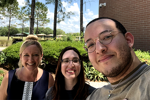 Assistant Professor Kristin Kosyluk, PhD and USF students Christian Marquez and Katrina Paschke