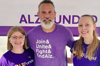 Nik Lampe with others at 2023 Walk to End Alz