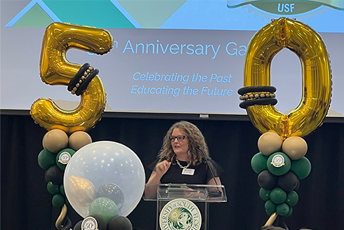 Jill Heilman speaks at the CRMHC 50th Anniversary Gala