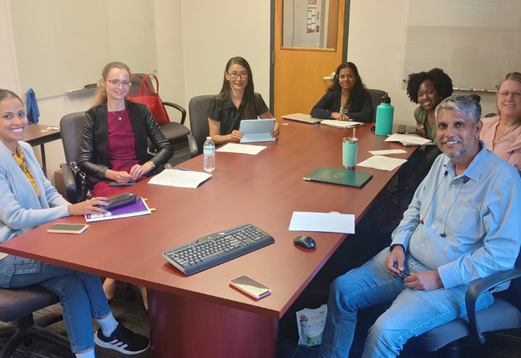 Puranik meets with School of Aging Studies doctoral students and faculty.