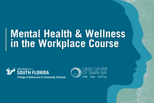 Mental Health in the Workplace graphic with the images of two profiles