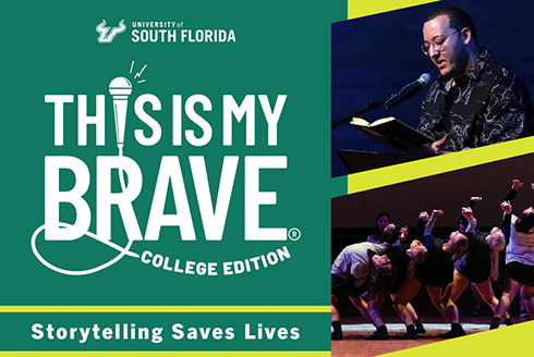 This Is My Brave College Edition logo and student performers