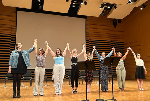 The cast takes a bow at the end of the show