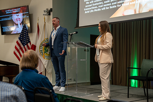 C. Jordan Howell, assistant professor of criminology, and graduate student Kaylee Eckelman, discuss research they are conducting on computer hackers.