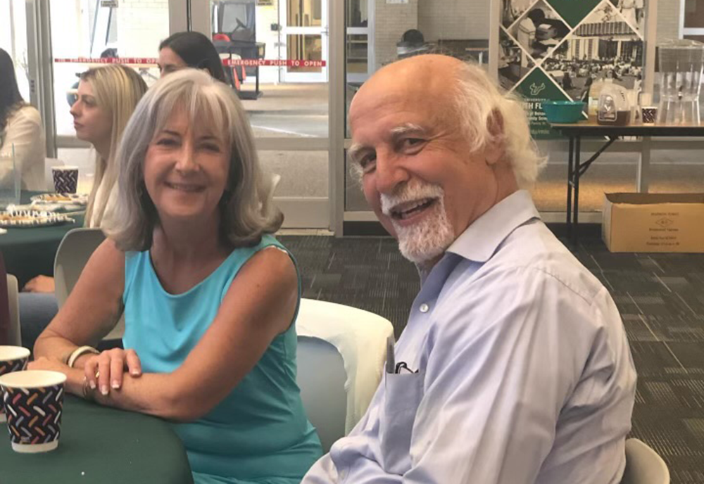 Victor Molinari, PhD, and Cindy Mason celebrate at Molinari’s retirement party in May 2023.