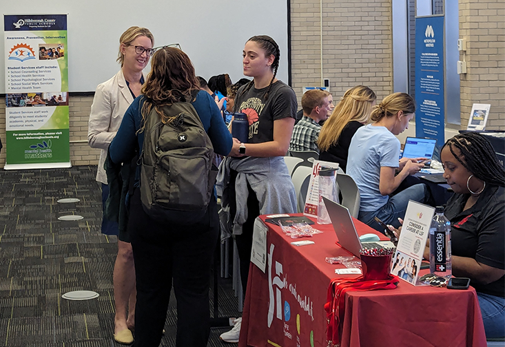 People attend the social work job fair