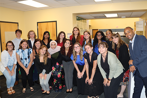 Students and their mentors gather for Scholar Research Day.