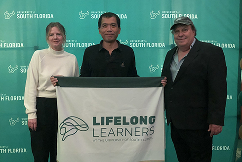 Amy Corbin, LCSW, Chen-Yi Huang, and Kevin Lipton, attend the award ceremony
