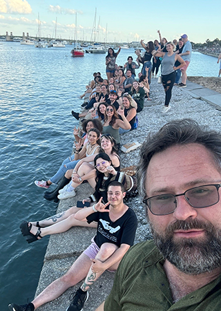 Group photo along the water