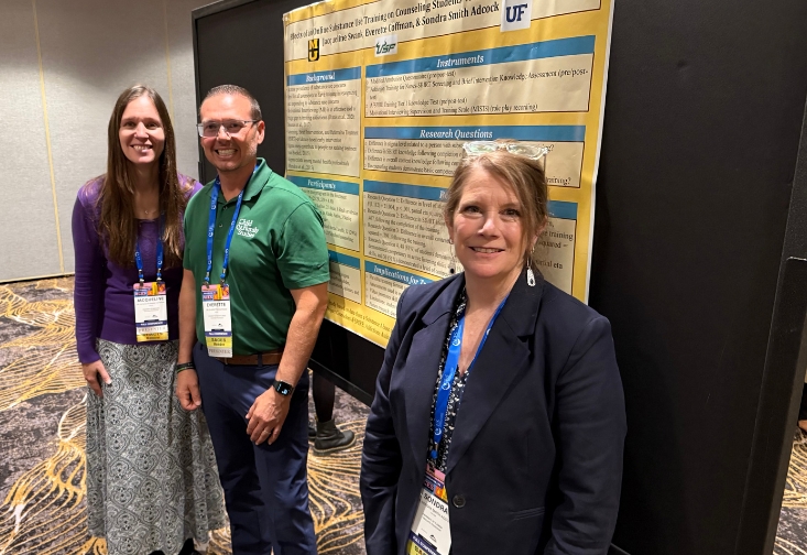 Jacqueline Swank, Everette Coffman, and Sondra Smith Adcock with their poster presentation