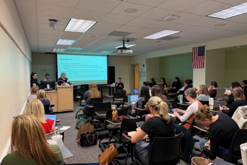 A wide shot of attendees at the winter conference