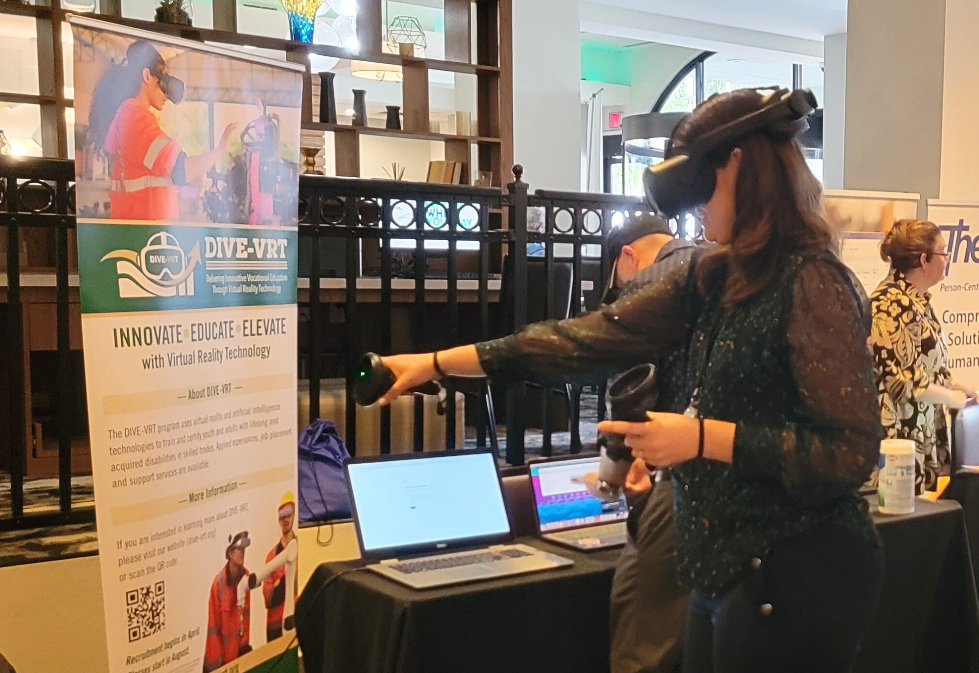 Person tries a demonstration of virtutal reality technology