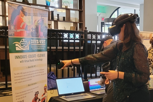 Person tries a demonstration of virtutal reality technology