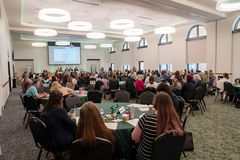 Wide shot of conference