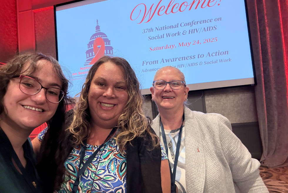 Karah Greene with conference attendees
