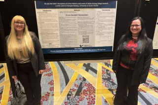 Georgia Moberg and Lucille Lewis with thier poster presentation