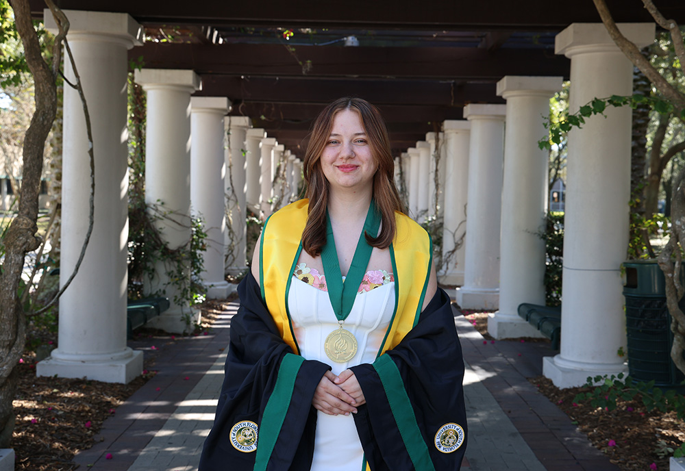 Sandra Napolitano in her regalia