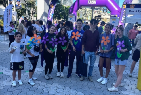 Participants at the walk to end Alzheimer's