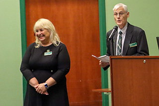 Nickie Zenn and Greg Teague at pinning ceremony