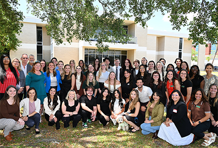 Group photo of spring poster session attendees
