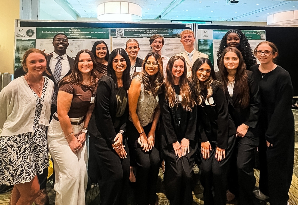 Members of the CIBR lab pose together during the Undergraduate Research Conference