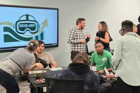 Attendees at the DIVE-VRT open house