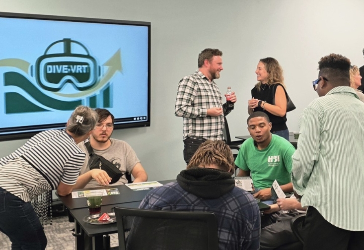 Attendees at the DIVE-VRT open house