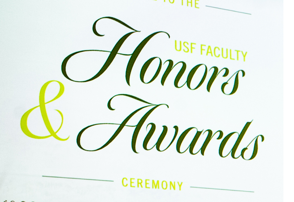 Faculty Awards and Reception sign