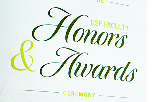 Faculty Awards and Reception sign