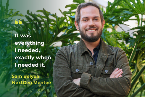 Sam Belyea with his quote It was everything I needed exactly when I needed it