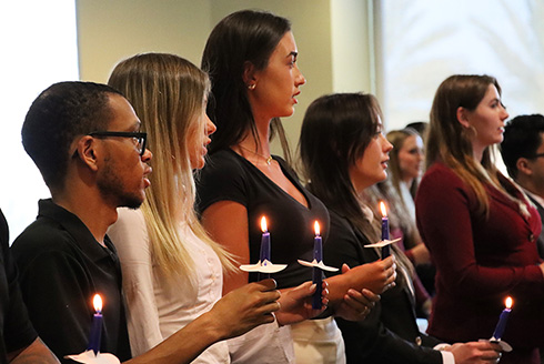 Candlelit induction ceremony