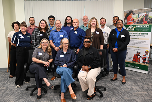 First row: Amy Gallaher, Melanie Denham and Shambria Campbell; second row: Kailey Medlock, Estefania Simon, Larry Tartaglino, Kevin Vincent, Tammy Jorgensen Smith and Karoline Guerrero; third row: Christine Hugh, Joe Fratto, Nabile Amar, Michael Parker, Scott McCrimmon, Scott Fontechia and Jonathan Munroe.