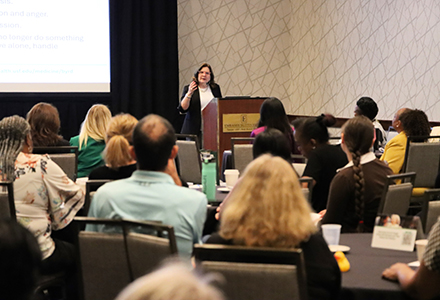 Eileen Poiley presenting
