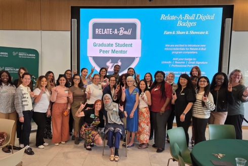 Relate-a-Bull mentors take a group photo